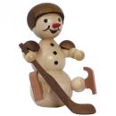 Schneemann Junior Eishockeyspieler mit Helm sitzend